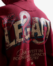 Legacy V2 - Wine Oversized Printed Hoodie