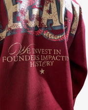 Legacy V2 - Wine Oversized Printed Hoodie