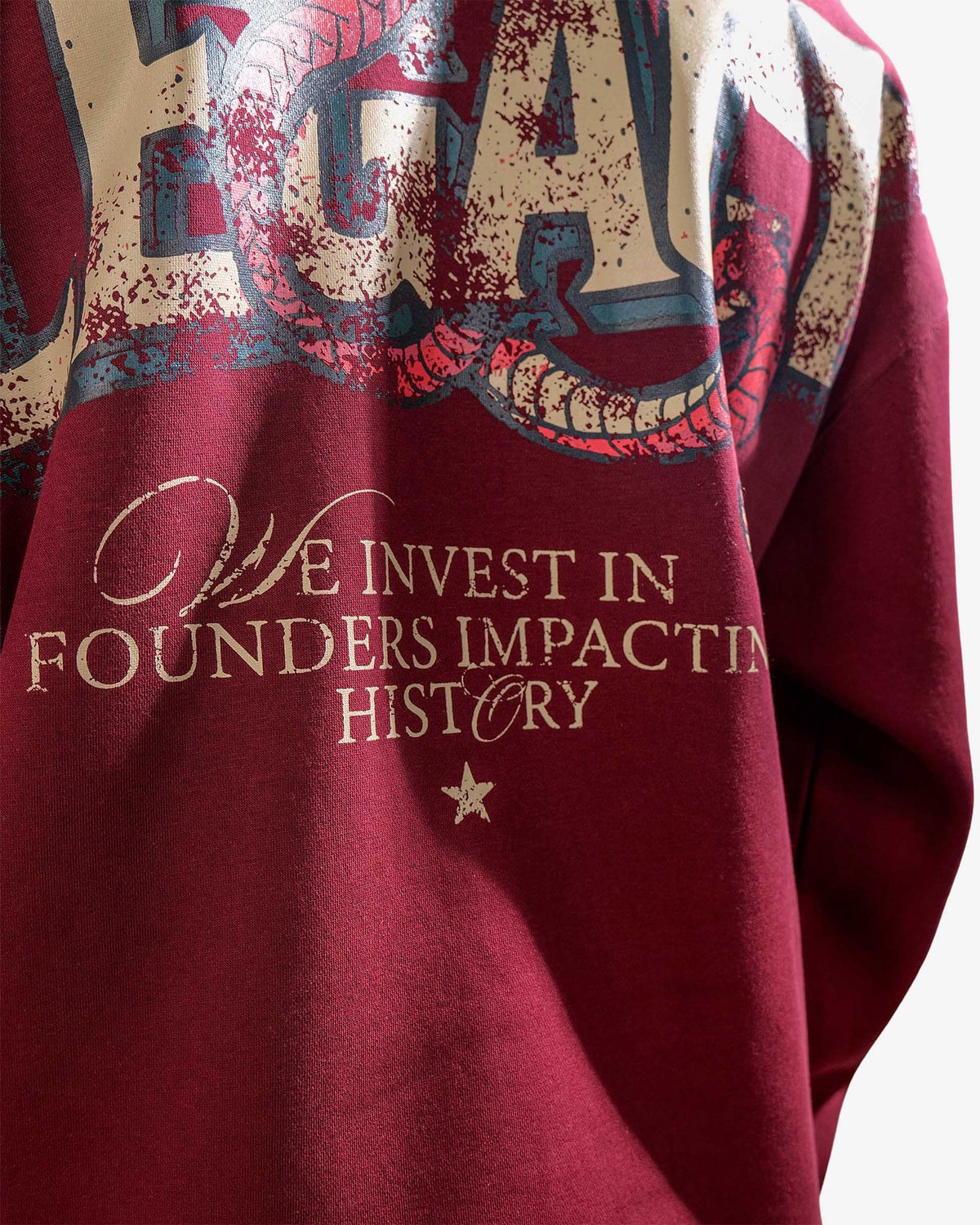 Legacy V2 - Wine Oversized Printed Hoodie