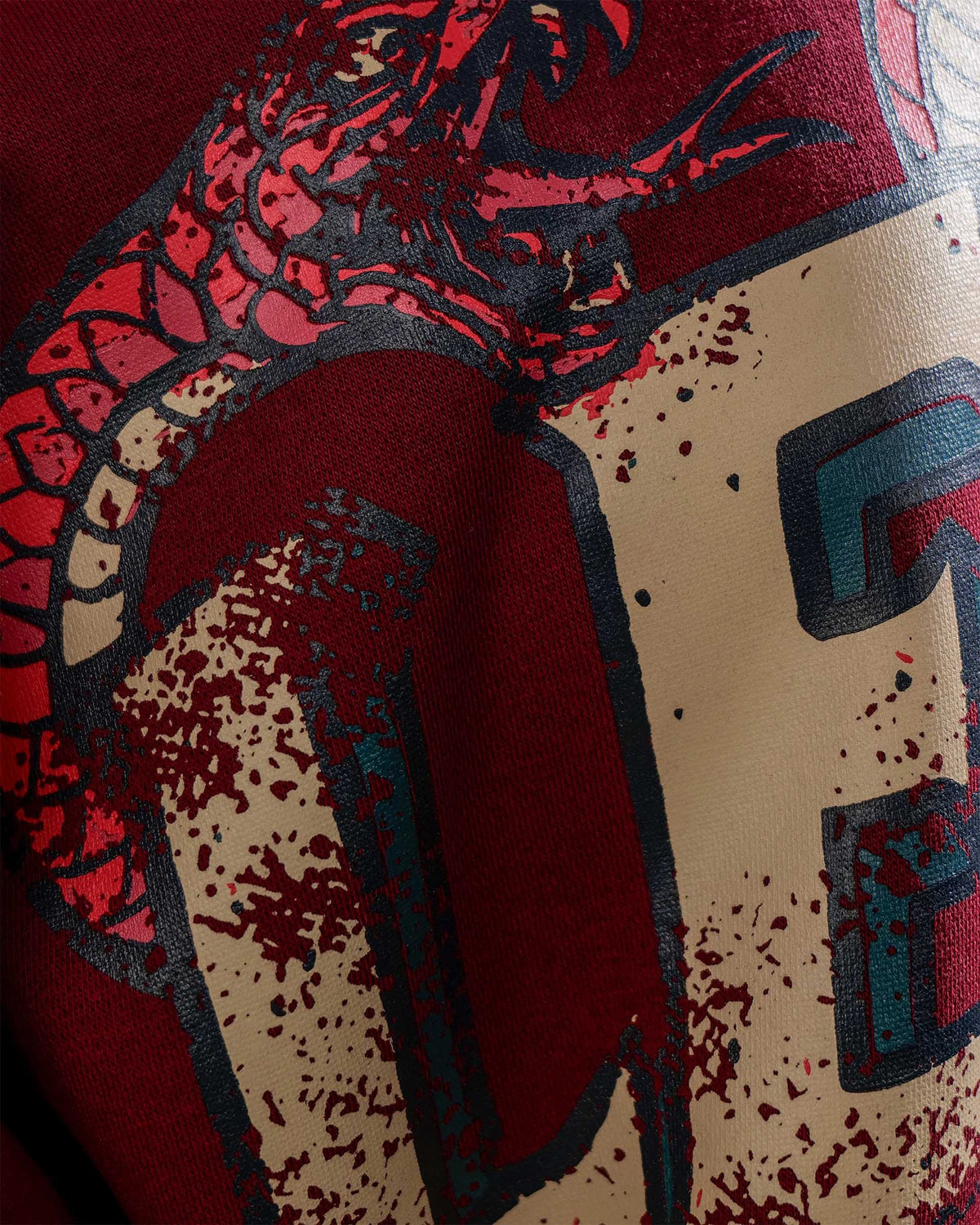 Legacy V2 - Wine Oversized Printed Hoodie