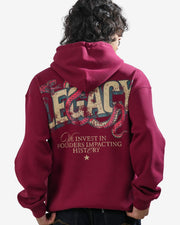 Legacy V2 - Wine Oversized Printed Hoodie