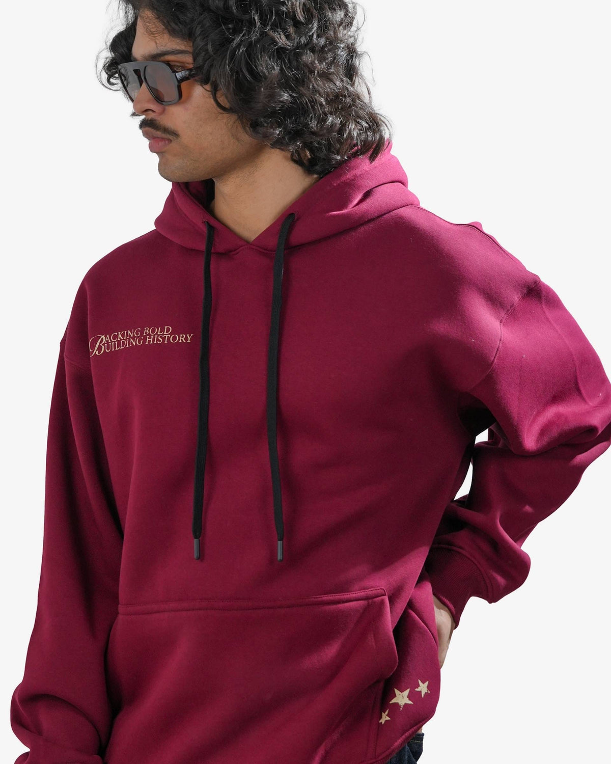 Legacy V2 - Wine Oversized Printed Hoodie