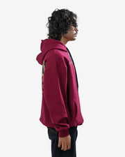 Legacy V2 - Wine Oversized Printed Hoodie