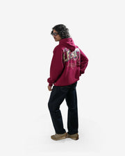 Legacy V2 - Wine Oversized Printed Hoodie