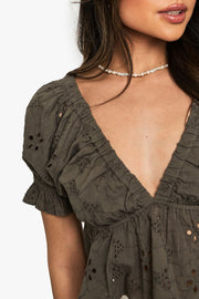 Broderie Smock Top