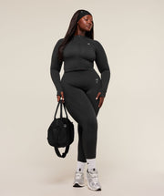 Women's Gymshark Vital Warm Leggings Black Marl