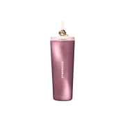 Starbucks "Floral Rose Garden" Insulated Tumbler — Dual-Sip Glitter Cat's Eye Straw Cup (650ml)