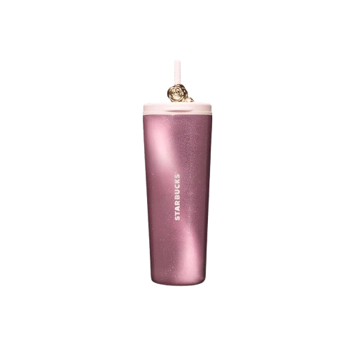 Starbucks "Floral Rose Garden" Insulated Tumbler — Dual-Sip Glitter Cat's Eye Straw Cup (650ml)