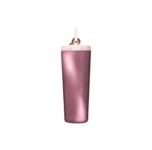 Starbucks "Floral Rose Garden" Insulated Tumbler — Dual-Sip Glitter Cat's Eye Straw Cup (650ml)