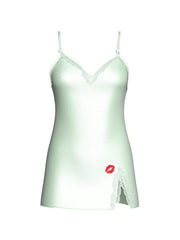 Tease Satin Lace-Trim Mini Slip Dress