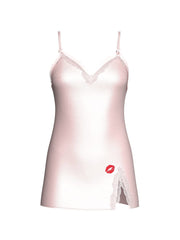Tease Satin Lace-Trim Mini Slip Dress