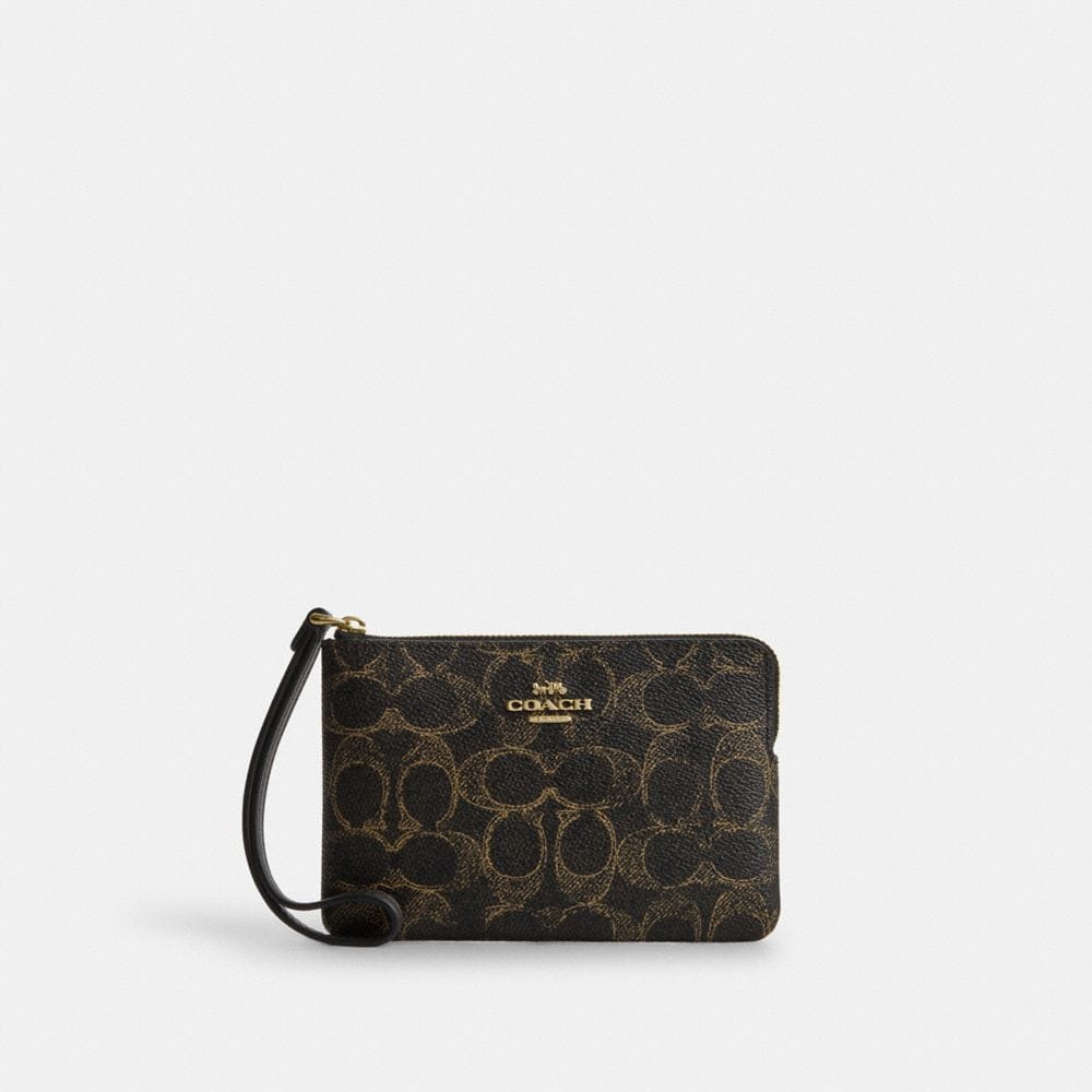 Corner Zip Wristlet In Loved Signature Canvas
