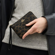Corner Zip Wristlet In Loved Signature Canvas