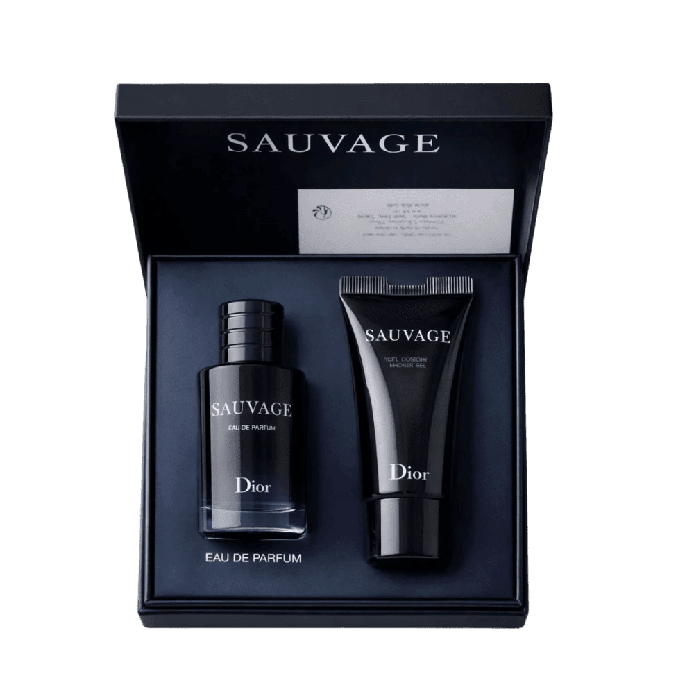 Dior Sauvage Men's Mini Travel Perfume & Shower Gel Gift Set (Perfume 10 ML / Lotion 0.34 Fl Oz)