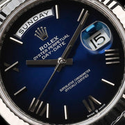 Rolex | Day-Date | 228239 | Steel | 40 mm | White gold | Blue | Automatic