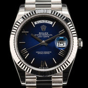Rolex | Day-Date | 228239 | Steel | 40 mm | White gold | Blue | Automatic