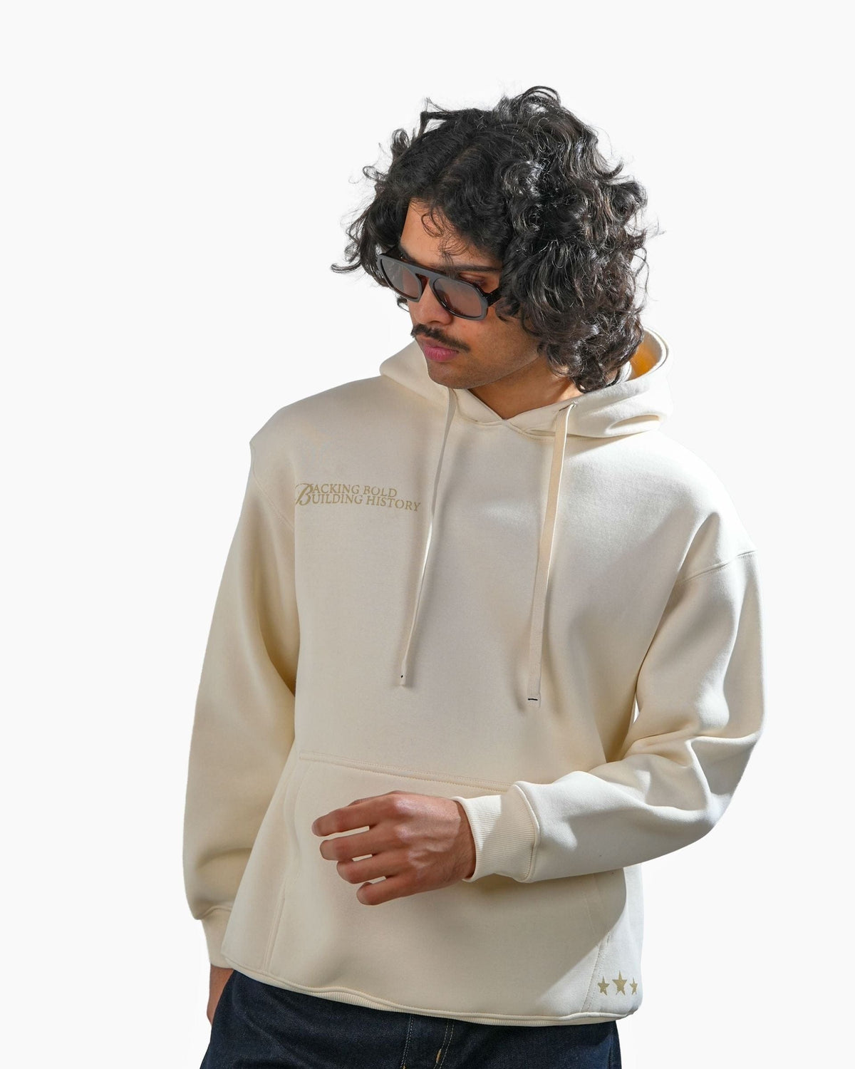 Legacy V2 - Off White Oversized Printed Hoodie