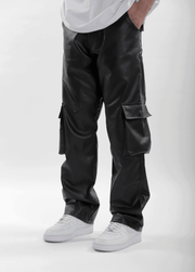 Leather Carpenter Pants - Black