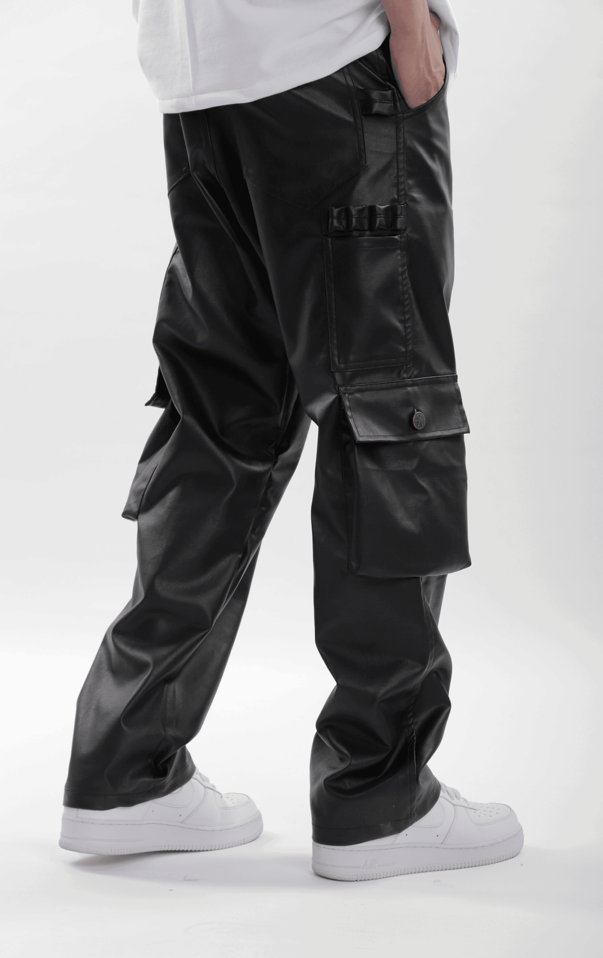 Leather Carpenter Pants - Black