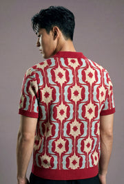 All over Retro Knitted Polo