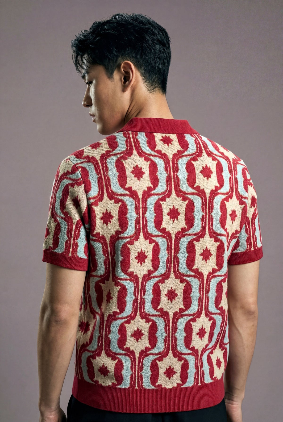 All over Retro Knitted Polo