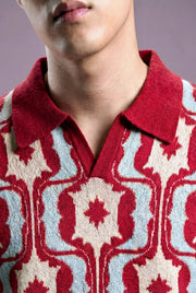 All over Retro Knitted Polo
