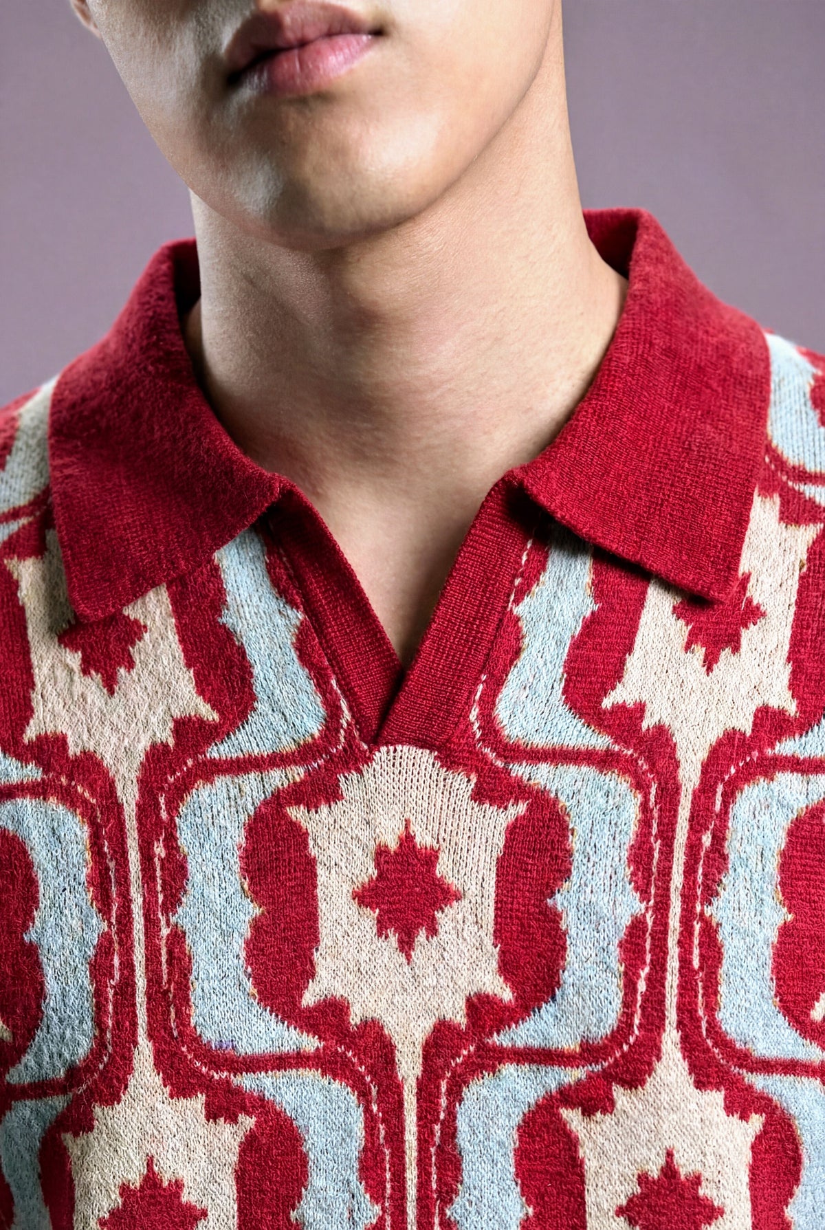 All over Retro Knitted Polo