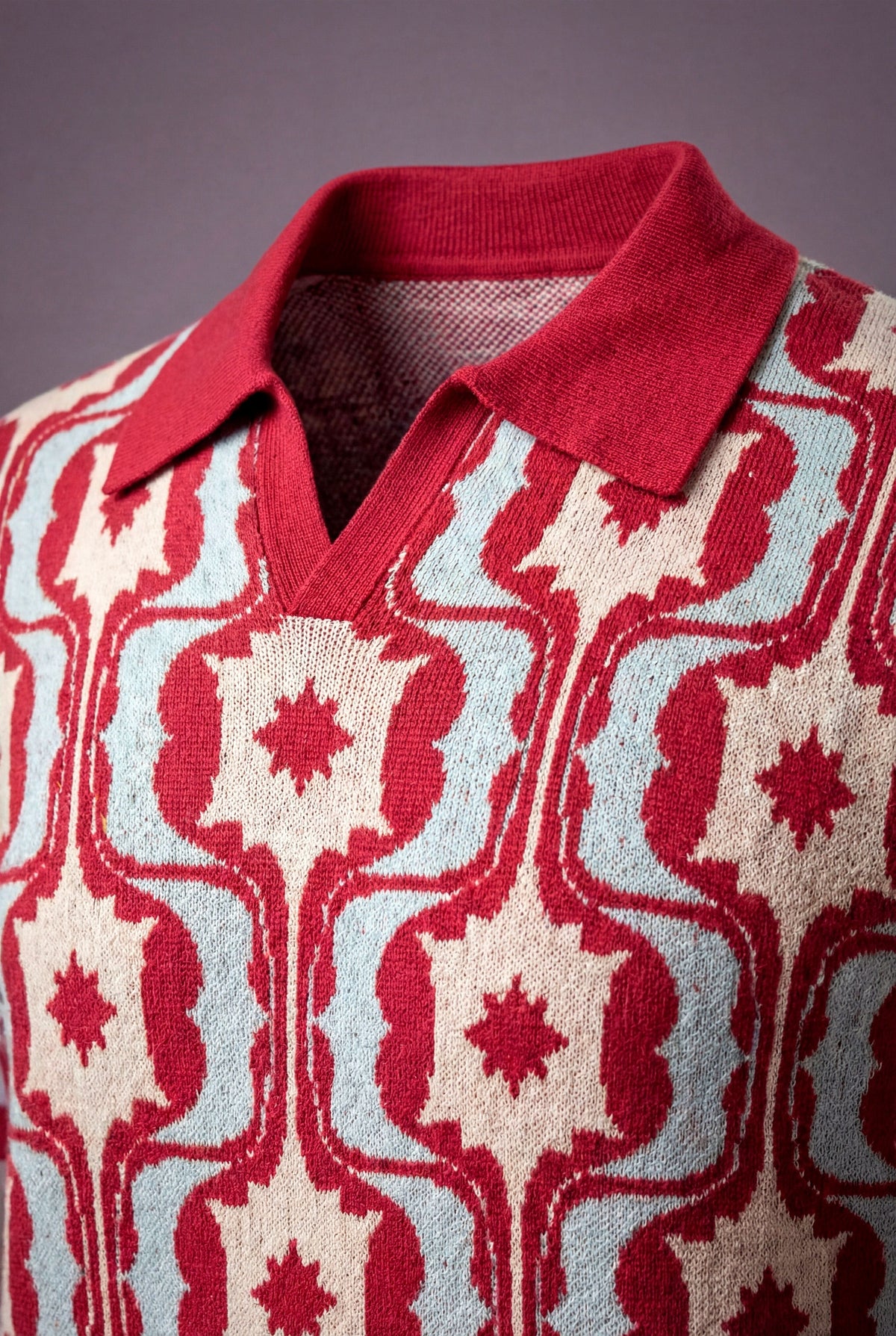 All over Retro Knitted Polo