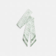 Coach Signature Print Silk Skinny Scarf Pistachio