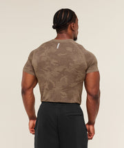 Gymshark Geo Seamless T-Shirt -  Lifestyle Brown /  Archive Brown