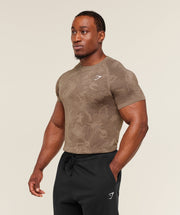 Gymshark Geo Seamless T-Shirt -  Lifestyle Brown /  Archive Brown