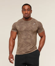 Gymshark Geo Seamless T-Shirt -  Lifestyle Brown /  Archive Brown