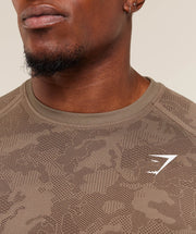 Gymshark Geo Seamless T-Shirt -  Lifestyle Brown /  Archive Brown