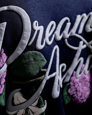 Dream Achieved - Navy Blue Oversized Printed Hoodie