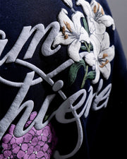 Dream Achieved - Navy Blue Oversized Printed Hoodie