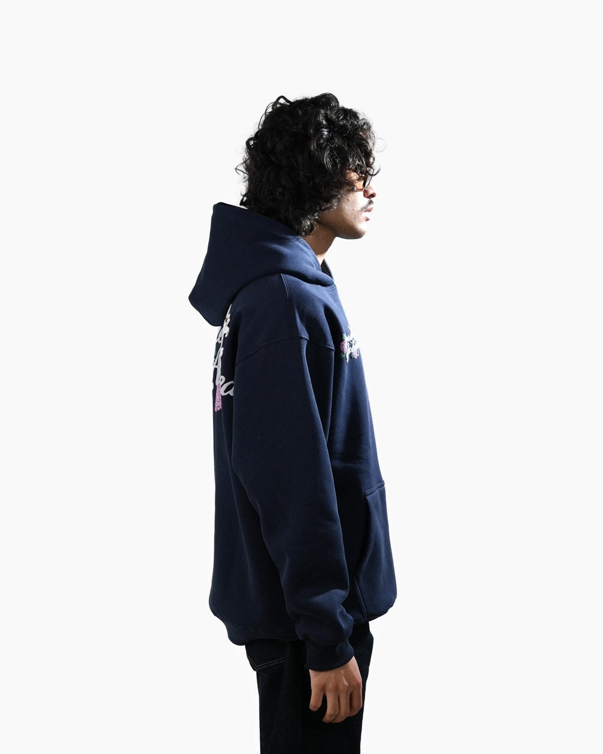 Dream Achieved - Navy Blue Oversized Printed Hoodie