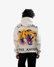 Ruthless - Off White Oversized Printed Hoodie