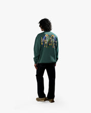 Rich Wings - Teal Oversized Printed Sweatshirt