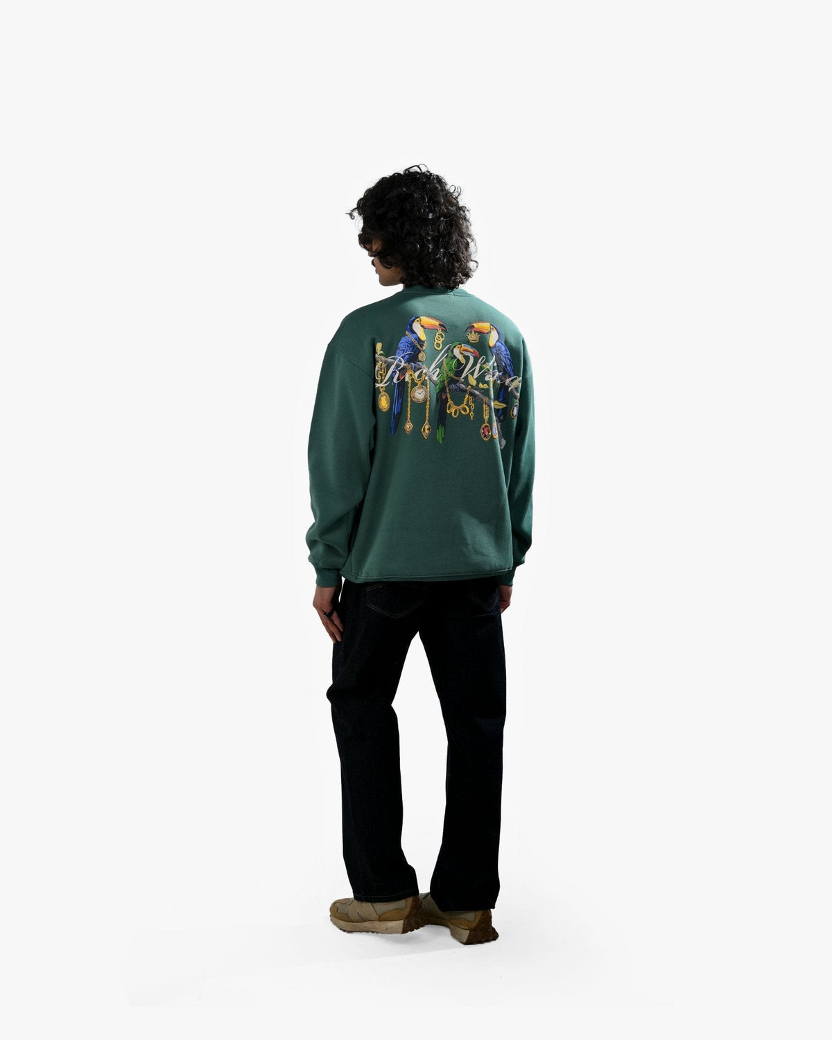 Rich Wings - Teal Oversized Printed Sweatshirt