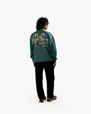 Rich Wings - Teal Oversized Printed Sweatshirt