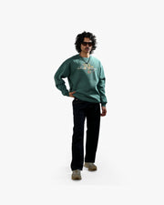 Rich Wings - Teal Oversized Printed Sweatshirt