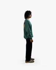 Rich Wings - Teal Oversized Printed Sweatshirt