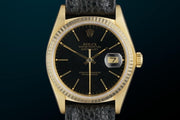 Rolex | Datejust | 16018 | Yellow gold | 36 mm | Leather | Black | Automatic