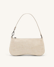 Eva Shoulder Handbag - Beige Canvas