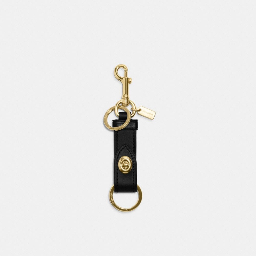 Coach Trigger Snap Bag Charm Gold Black