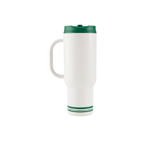 Starbucks Retro White & Green Series: Stylish, High-Capacity, Simple & Practical Stainless Steel Tumbler with Dual Drinking Openings (1189ml)