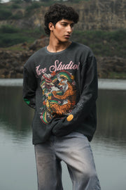 Dragon x Tiger Waffle Full Sleeve T-Shirt