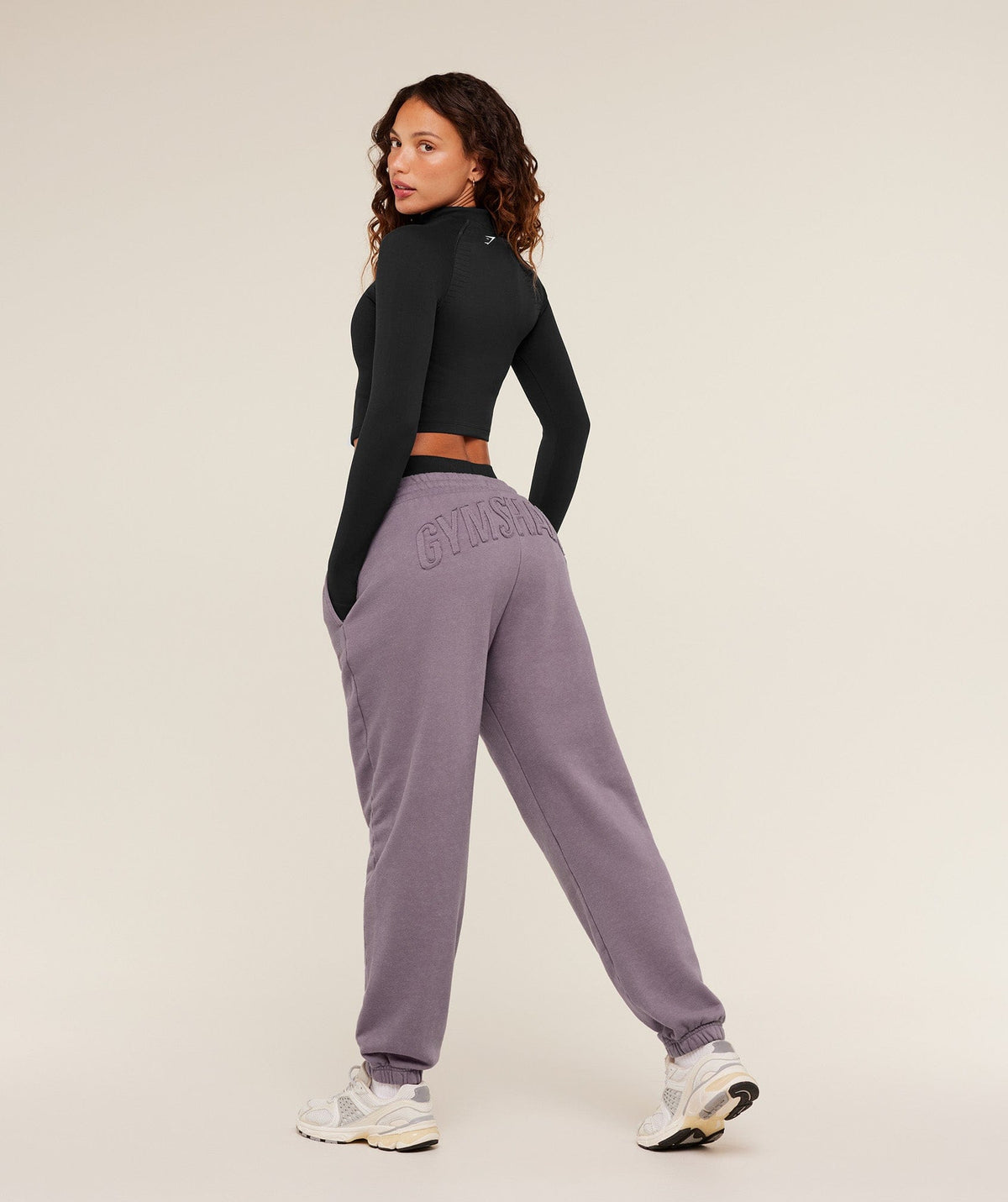 Gymshark Power Washed Cuff Joggers -  Dusk Purple/Acid Wash