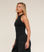 Gymshark Weekend Lifestyle Zip Up Racer Tank - GS Black