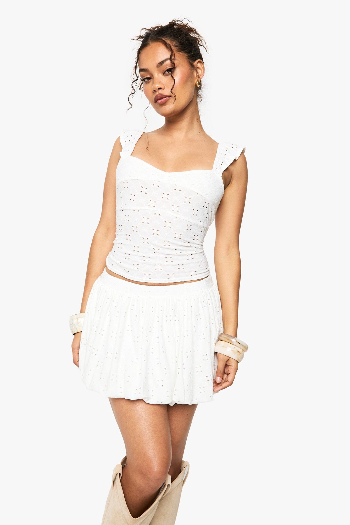 Broderie Milkmaid Sleeveless Top